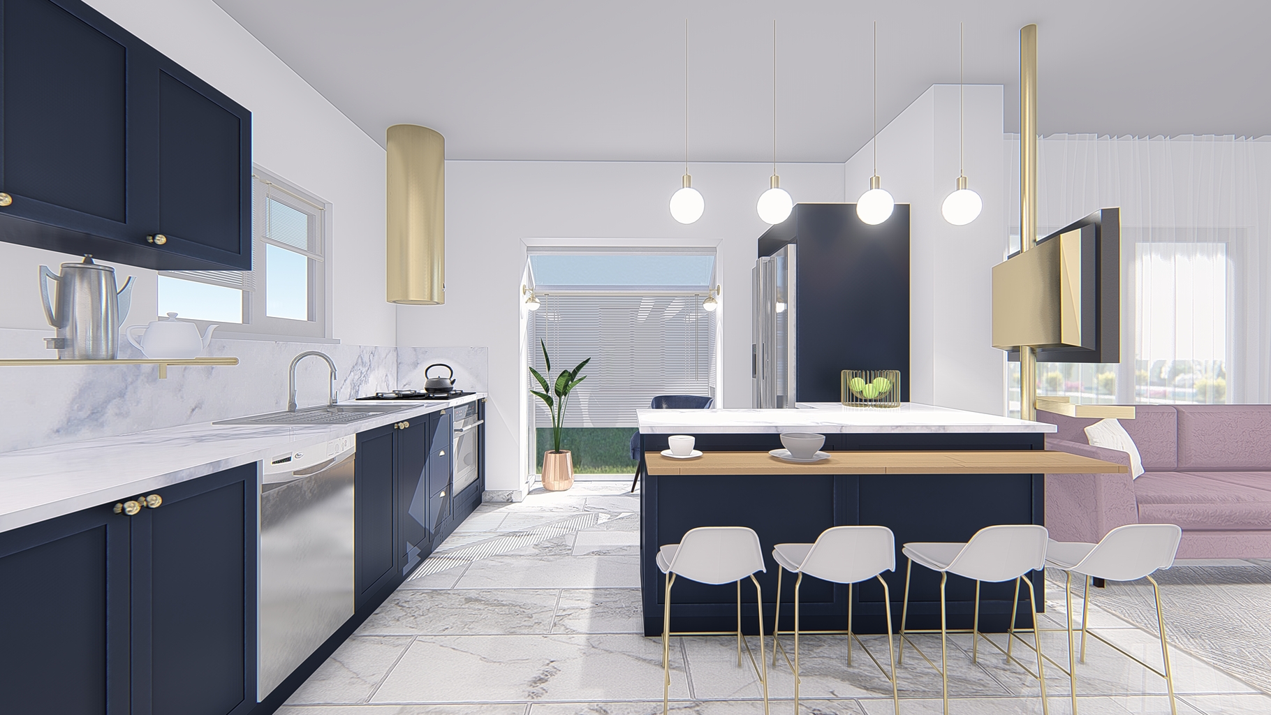09 CK HOUSE INTERIOR DESIGN KITCHEN AND LIVING ROOM